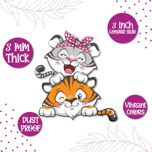 Image of Bhai Please Tiger Couple Theme Wooden Fridge Magnet - Couple Gift