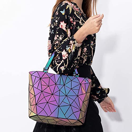 Image of Handbags Womens Geometric Luminous Purse bags Ladies Top Handle Satchel Bags