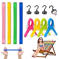 WANGDEFA 12 Stück Strandtuchhalter Clips Strand Handtuchbänder Towel Handtuchbänder Magnethaken Schwarz Matt Klein 14 KG für Strandkörbe Pool Schwimmurlaub Strandzubehör(4 Of Each)