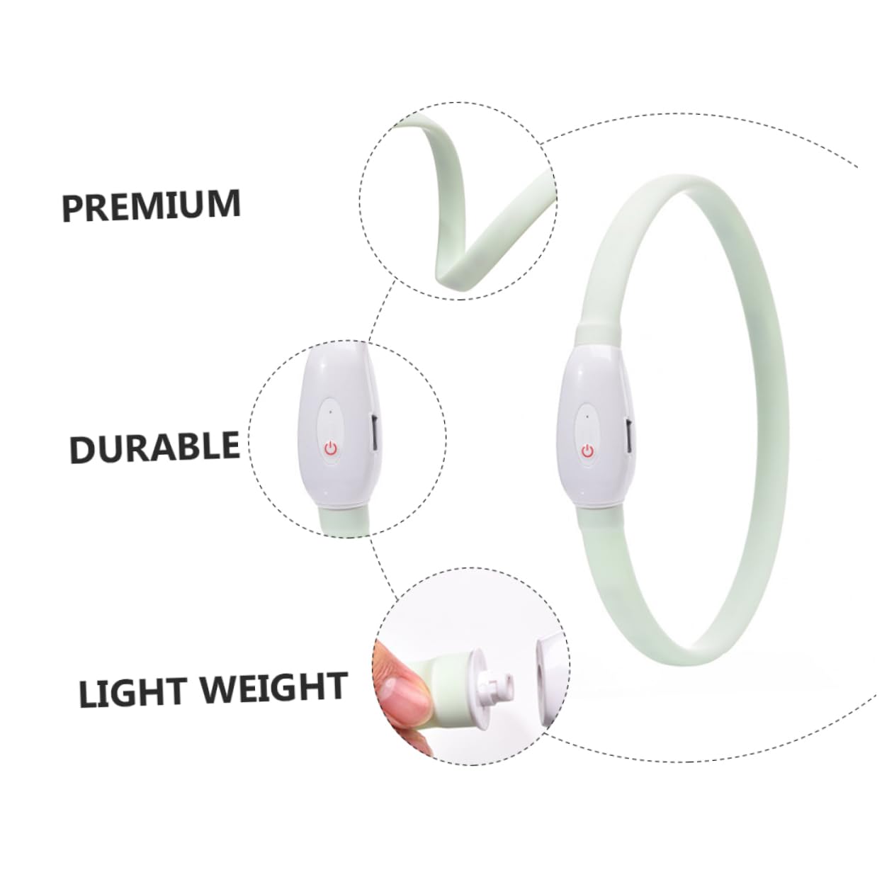 FOMIYES 3 Juegos De Collares para Perros con Luz Led Nocturna Resistentes Cómodos Y Recortables.