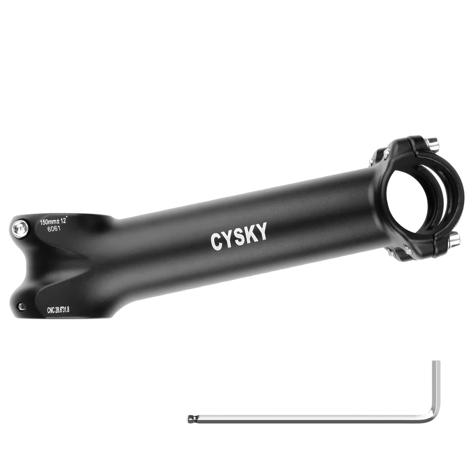 CYSKY 31.8 Attacco Manubrio Bici 140mm 150mm Lunghezza Extra 7/12/17/25 Gradi per Morsetto Manubrio da 31,8 mm per Bici da Corsa, Gravel, Hybrid, E-Bikes
