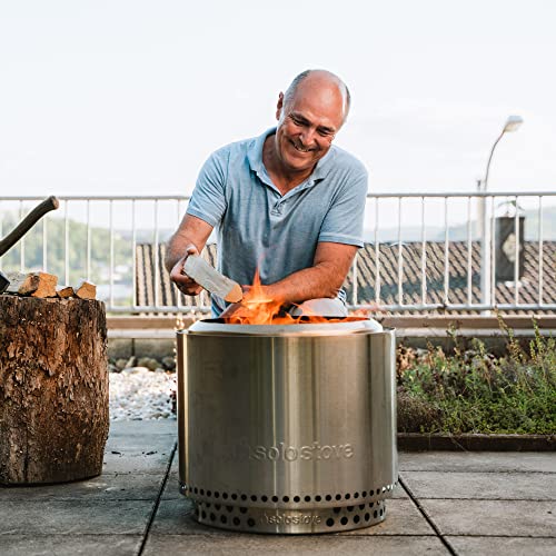 Solo Stove Bonfire with Stand Portable Fire Pit Stainless Steel Fire Pits Wood Burning and Low Smoke Camping Stove | 19.5x14 Inches Outdoor Fire Pits