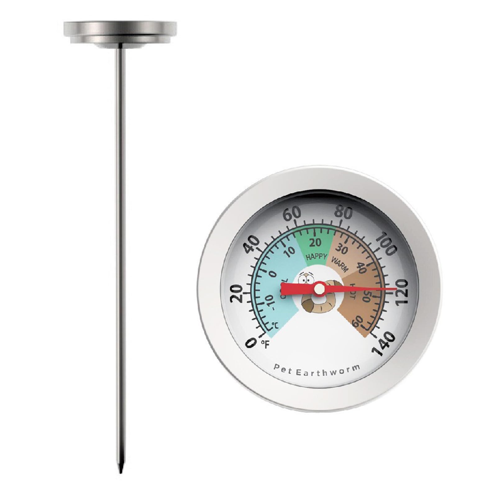 Oxxggkao Earthworm Accuracy Easy To Read 200Mm Soil Thermometers For Greenhouses Gardeners And Farmers To Monitor Compost Heat Agricultural Temperature Measuring Tool