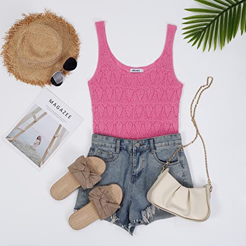 Image of Womens Sleeveless Tank Tops Summer Knit Sweater Vest Casual Cami Shirts Tops