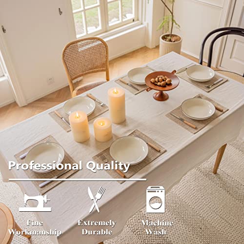 Home Brilliant Linen Place Mats Set of 8 Heat Resistant Dining Table Place Mats Cloth Placemats Kitchen Table Mats Placemat, Burlap by Home Brilliant - Used condition - Image 2