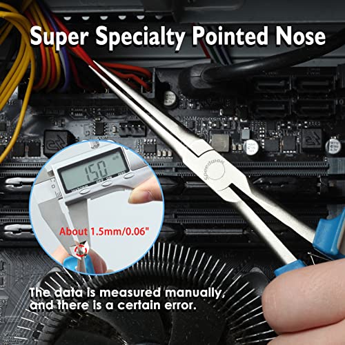 Image of SPEEDWOX 7 Inches Long Reach Needle Nose Pliers Slim Extra Long Nose | Smooth Jaw Mini Precision Wire Looping, Fine Tips Pliers for Jewelry Making, Bending Wire and Small Object Gripping