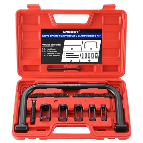 DASBET Ensemble de Service de Compresseur de Ressort de Soupape avec Serre-Joint en C - Outil de Retrait de Ressort de Soupape avec Serre-Joint en C pour VTT,...