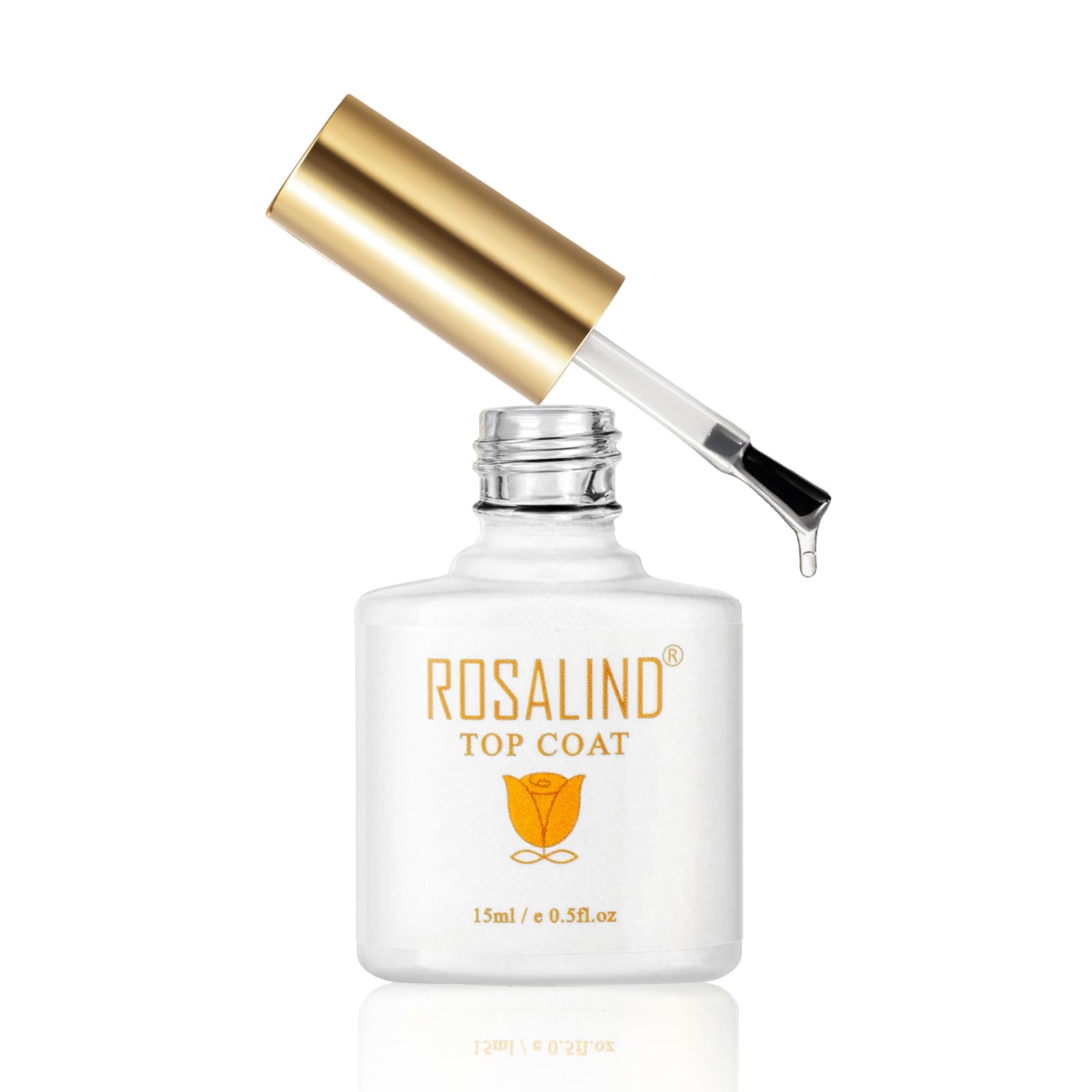 ROSALIND Top Coat Überlack UV LED Gel Nagellack, Gel Nail Polish 15ml für Nägel Set Gellack Salon & Home Nageldesign Set