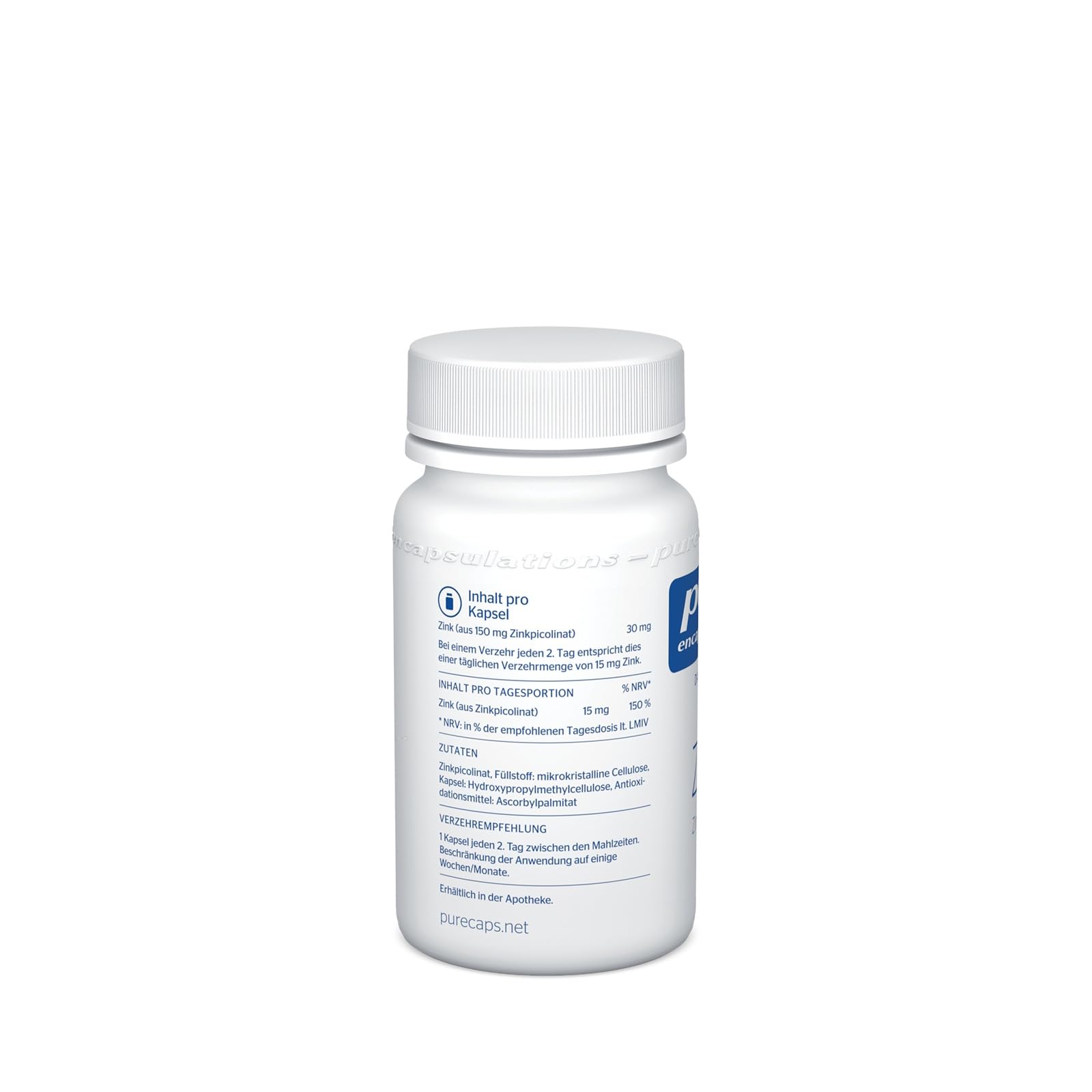 Pure Encapsulations - Zinkpicolinat - Immunsystem Stärken - Erhalt von normaler Haut, Haare, Nägel & Knochen - 60 vegane Kapseln