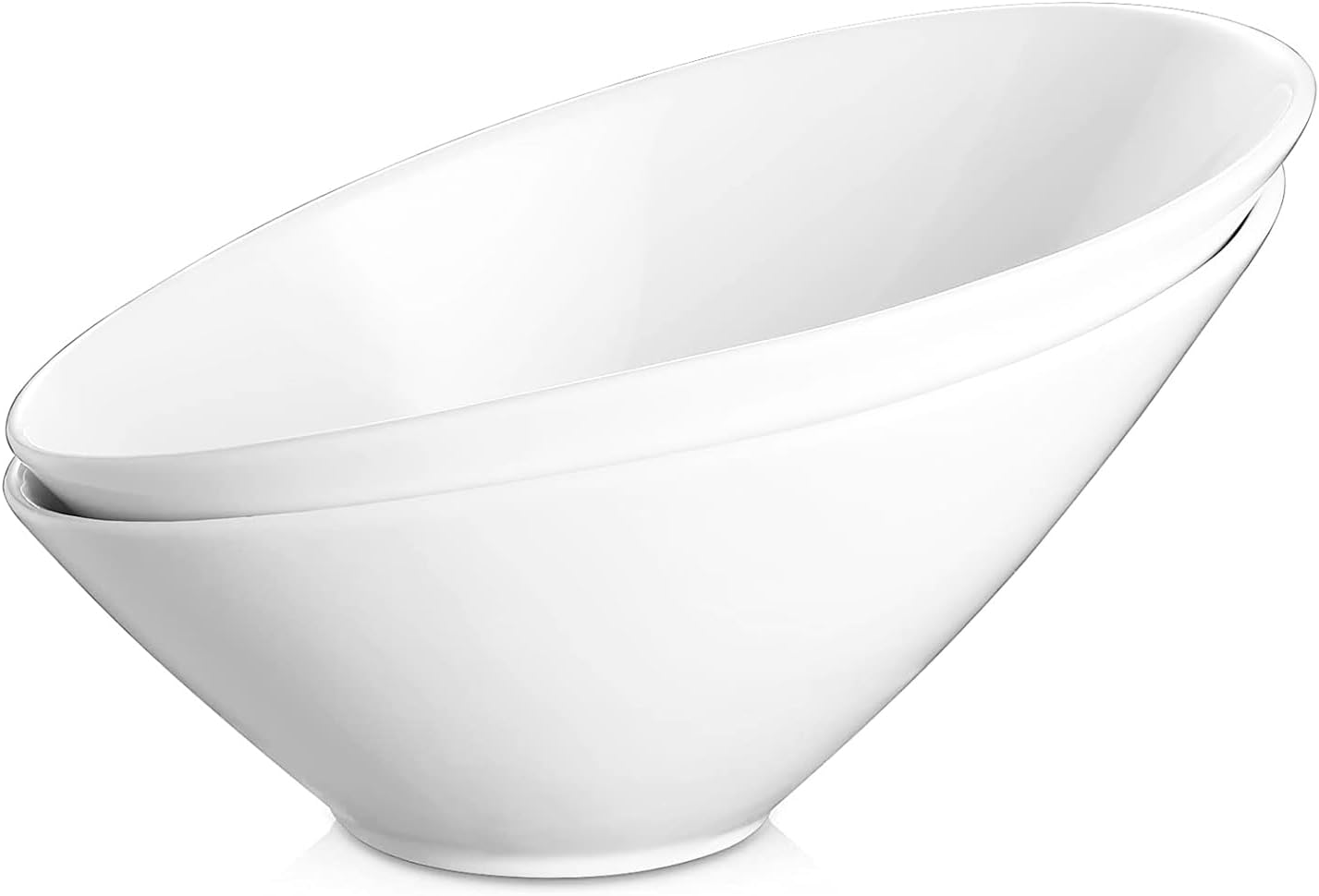 – Salad Bowls, 2 Packs Fruit Bowl Modern, Ceramic Serving Bowls Large, 24OZ White Pasta Bowls, Angled Bowls for Salad, Pasta, Soup, Fruit, Rice, Ideal for Home and Restaurant, BSHU96