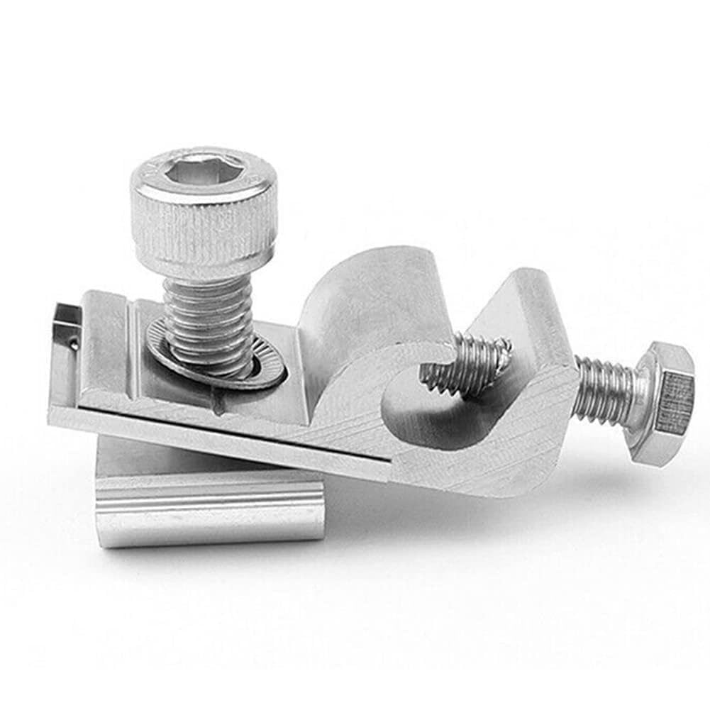 Nickel-Plated Aluminum Solar Panel Mounting Bracket Clamp Grounding Lug, PV Rails, /U/H-Beam Steel (42x20x14mm, 1 or 4 pcs) 1pc