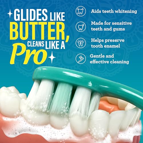gurunanda butter on gums toothbrush ada accepted with 8000 ultra soft softex bristles for sensitive amp receding gums perfect for whiter teeth 6 ct
