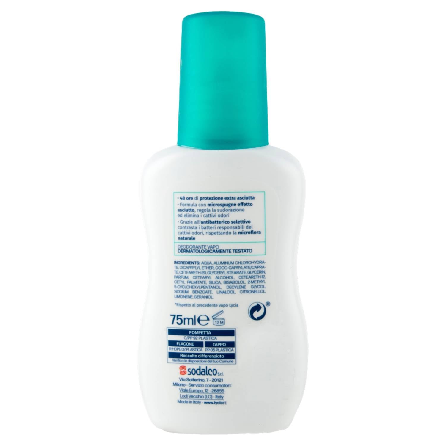 12 x Lycia Spray desodorante talco 75 ml