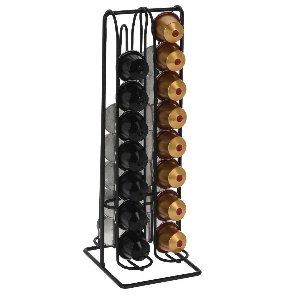 Vilde Kapselhalter Aus Metall Schwarz – Für 32 Kapseln, 30 Cm Hoch, Modernes Design Für Die Küche