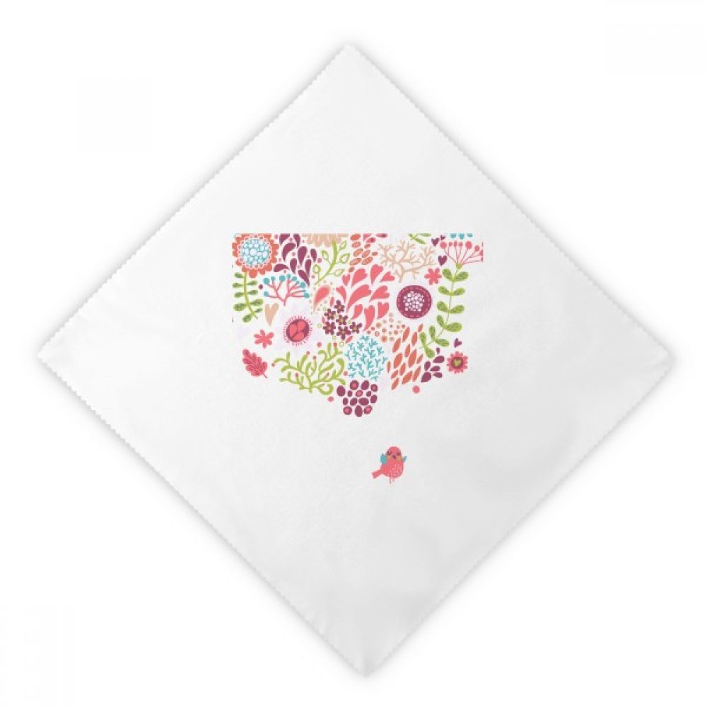 Serviettes en tissu oiseaux fleurs lot de 2 serviettes de table lavables 47 cm