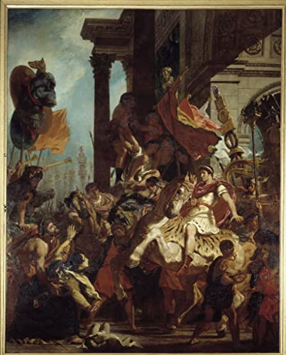 Affiche Toile La Justice de Trajan Delacroix 60x90cm Décoration