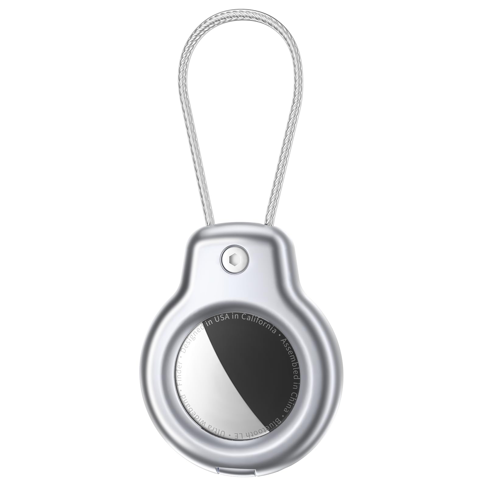 SPGUARD for Holder Case with Keychain 1st/2nd -1 Pack for Apple Holder with Wire Cable Lock Key Ring Chain Tagholder Accessories for GPS Item Tracker Kids,Keys,Luggage