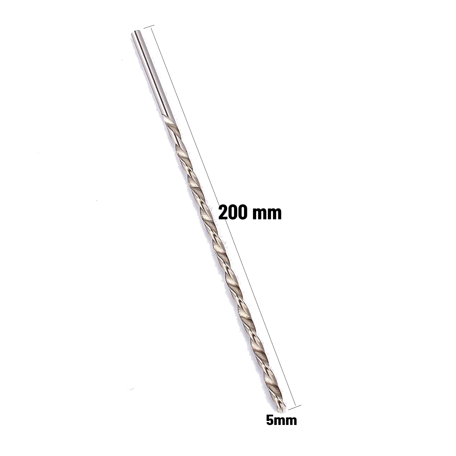 Punta Elicoidale Extra Lunga 200mm HSS 5mm Punte per Trapano per Tasca Manuale Accessori per Utensili