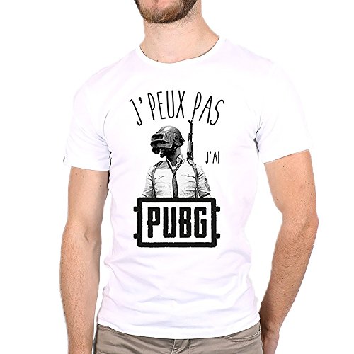 Marvelous Brand Pubg Battle Royale - Yo no puedo I Pubg (varios tamaños), blanco, L