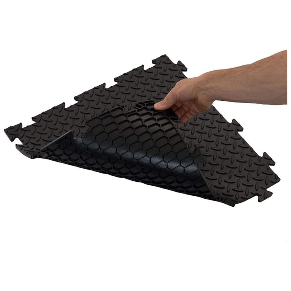 INTEC – Pack de 10 losas PVC Clipsables negras 50 x 50 cm antideslizantes – Suelo de Garaje, Atelier