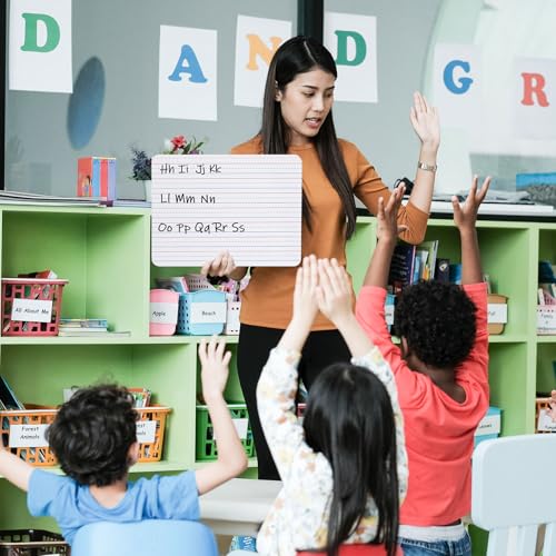 Image of 24 Pack Dry Erase Boards with Lines, 9 x 12 Inch Double Sided Mini Whiteboards for Students, Classroom Lapboards for Kids, Teachers, Homeschool, Includes 24 Erasers, Bulk Lined Whiteboards