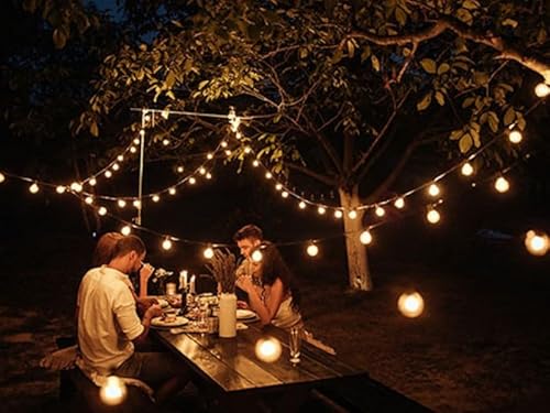 BEPER P207ILO500 Catena luminosa a LED per esterno solare giardino, 10 lampadine led, cavo in corda, vintage, sensore di luce integrato, 3,7 metri