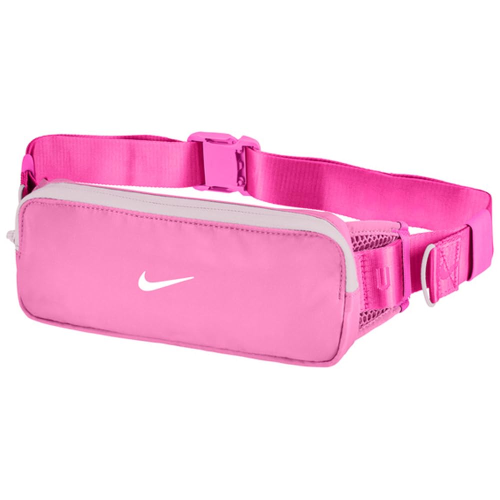 Nike Tempo Waistpack Running Belt Jogging Fanny Pack for Smartphone Keys Training Fitness, Playful Pink/Silt Red/White, One Size
