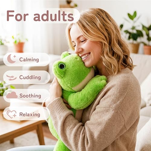 Image of Niuniu Daddy 3.3 lbs 20 inch Green Frog Weighted Stuffed Animals for Kids & Adults, Soft Sensory Comfort Plush Toy for Sleeping, Cute Lying Lap Pad Pillow for Huggable Gift