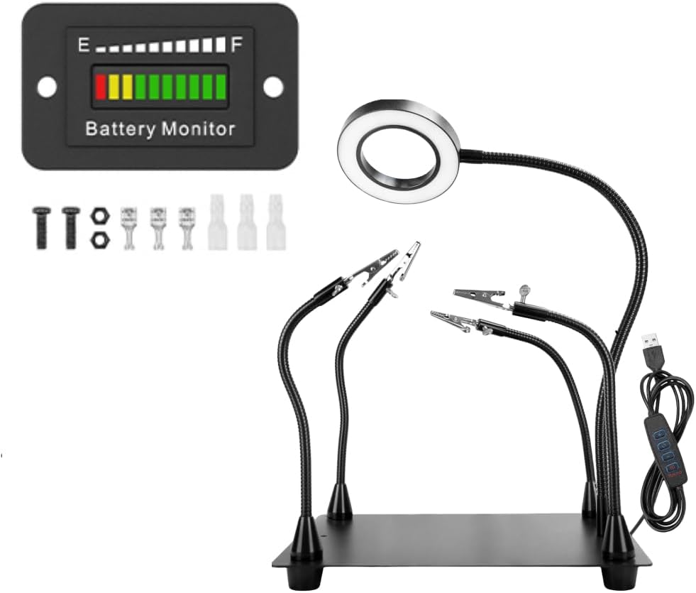 PCB Helping Hands Soldering Station+ 12V-72V LED Car Battery Tester