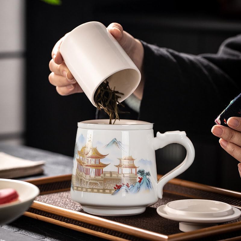 Tazza Da Tè Con Filtro 500ml - Ceramica, Coperchio, Lavabile In Lavastoviglie, Colore Rosa - Foto 11