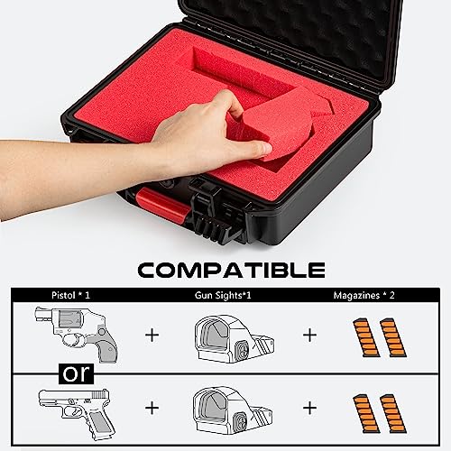 Kinghardcase Tactical Hard Gun Case Diy Water & Shock Proof With Foam Tsa Approved Waterproof Hard Case For Pistol Accessories 11.4 * 9.4 * 4.5In1 thumb #2