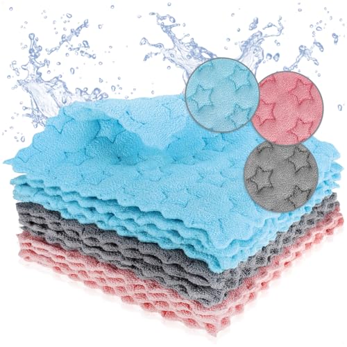 com-four® Paño de Esponja 12x con diseño de Estrella - paños domésticos Extremadamente absorbentes - paños de Limpieza duraderos - toallitas Multiusos Reutilizables (12 Piezas - diseño de Estrella)