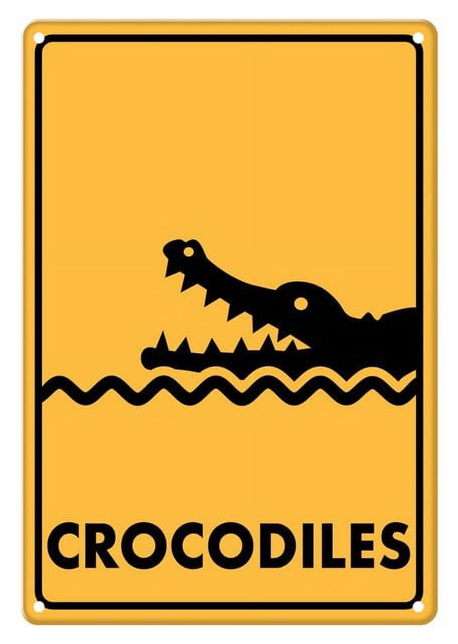Crocodiles Symbol Aluminum Tin Sign 12"x8" For Homeowners, Outdoor Enthusiasts - Home Kitchen Wall Decor