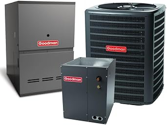 Goodman 3.5 TON 14.5 SEER2 Downflow R-32 AC System with 80% AFUE 100k BTU two stage Low NOx furnace (GLXS4BA4210 condenser with GD9T801005CX furnace and CAPTA4230C3 coil)