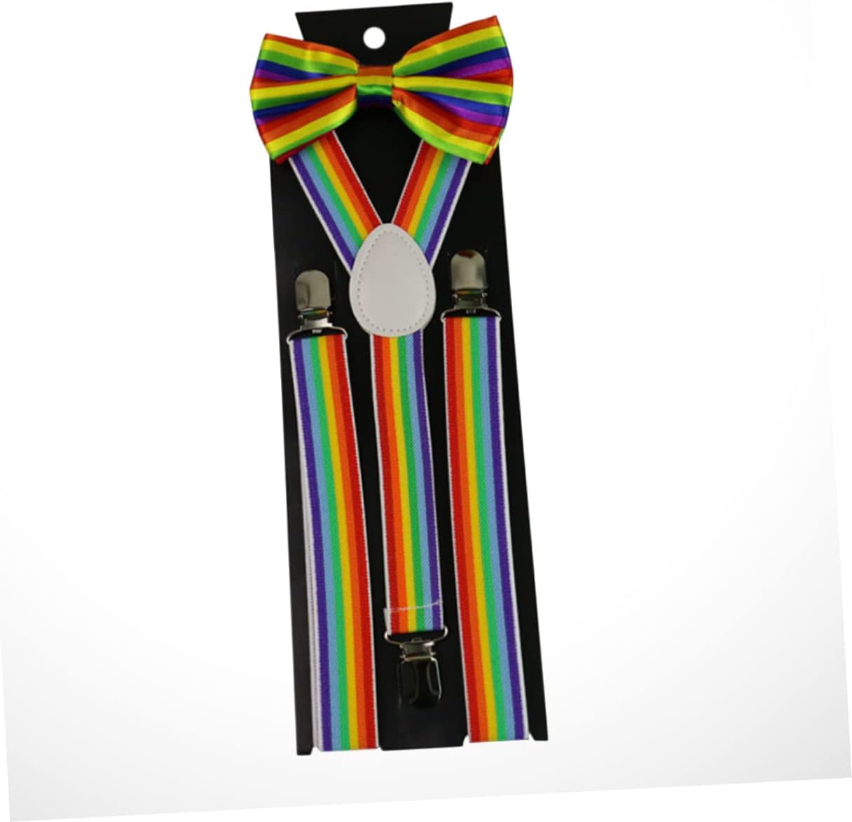 Holibanna 2pcs Rainbow Stripe Overalls Set Suspenders Bow Tie Set Party Tie for Men Fashion