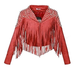 トップス Sasquatchfabrix. FRINGE FAKE SUEDE SMOCK Women's Faux suede Leather Jacket White Fringed Zipper