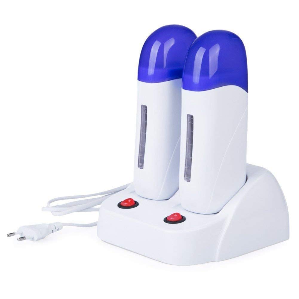 Podwójna rolka do depilacji podgrzewacz wosku skuteczny 2 szt. elektryczny wkład do depilacji podwójny podgrzewacz woskowy podgrzewacz do depilacji papier do depilacji depilacja parrafina narzędzie do