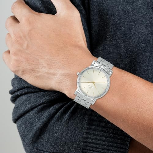 Titan Quartz Analog Silver Dial Stainless Steel Strap Watch for Men-NN1639SM01 - Image 6