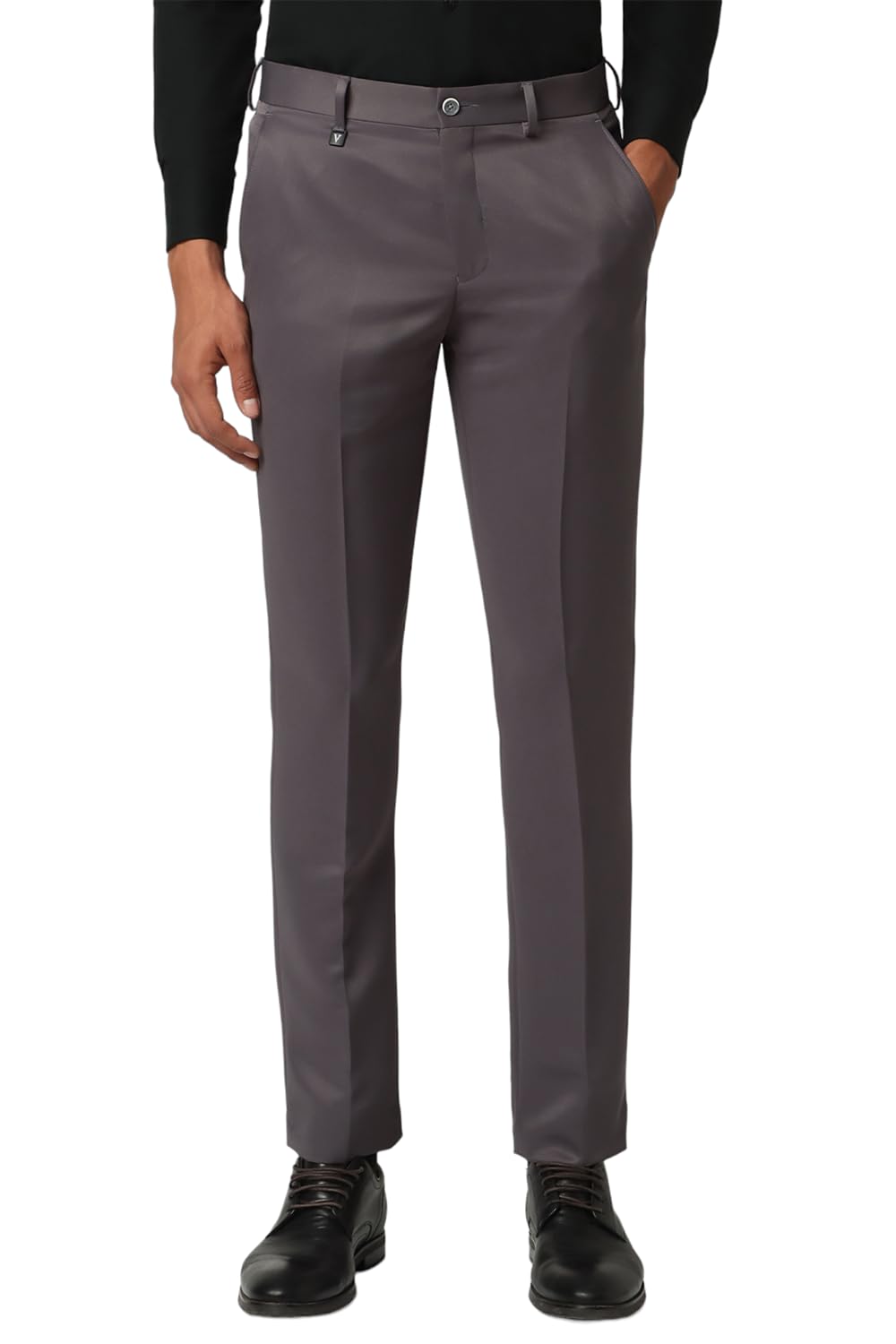 van heusen Mid Rise Solid Formal Trouser for Men|Slim Fit |Plain Formal Pants-picture-35