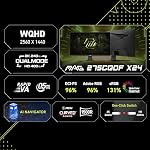 msi MAG 275CQDF X24 Moniteur de jeu 27 pouces 2560 x 1440 (QHD), 400Hz, Adaptive-Sync, HDR prêt, HDMI, port VGA, montable VESA, inclinaison, bord mince sur 4 côtés, 0,5ms, noir