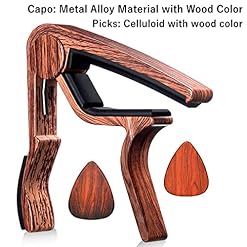 Moreyes Guitare Capo pour guitare acoustique, ukulélé, guitare électrique, basses avec couleur bois médiators Mirabow… - Les Beatles, Paul McCartney, John Lennon, RIngo Starr, George Harrison Moreyes Guitare Capo pour guitare acoustique, ukulélé, guitare électrique, basses avec couleur bois médiators Mirabow… – Image 6