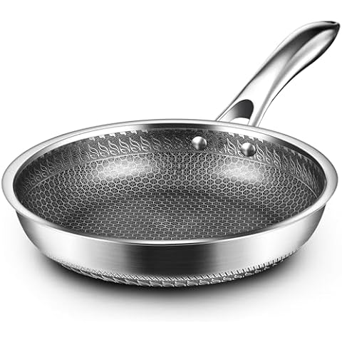 MDHAND 11-Inch Hybrid Nonstick Frying Pan – Premium Stainless Steel Skillet with Stay-Cool Handle, Dishwasher & Oven Safe, Induction-Ready, PFOA-Free Cover
