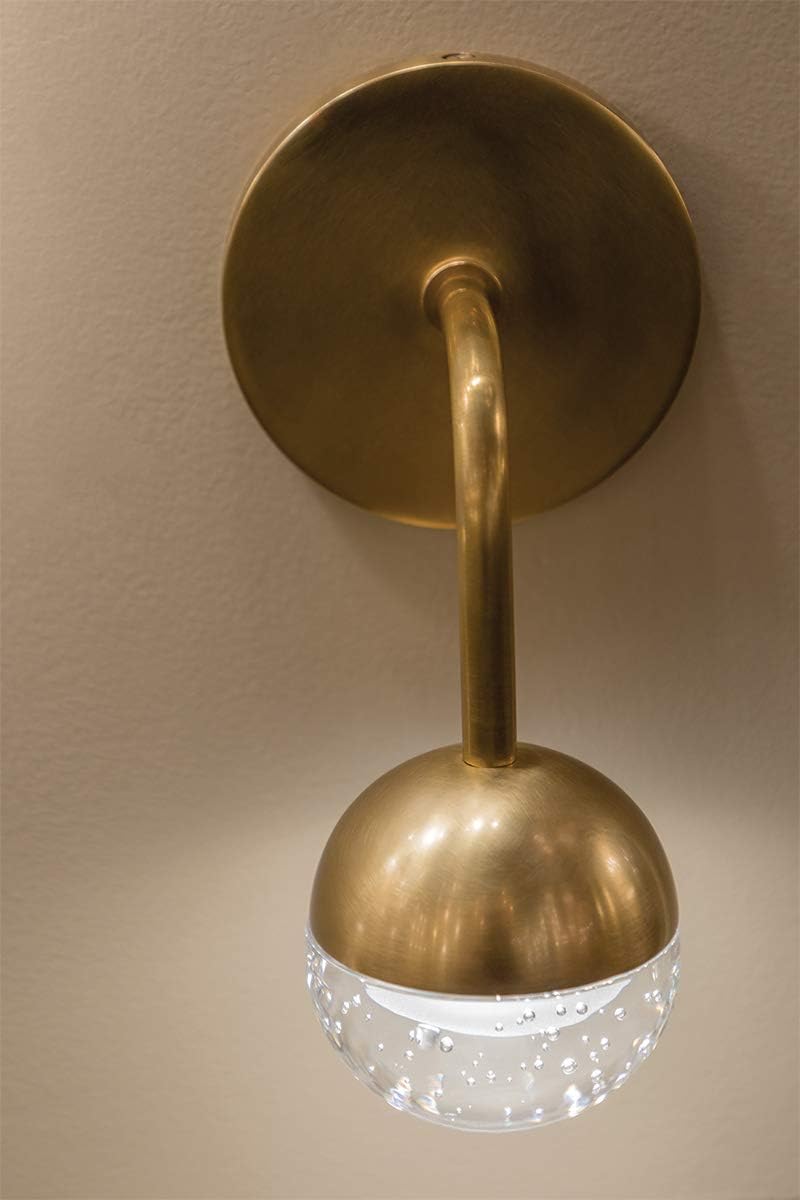 Hudson Valley Lighting 1241-AGB Boca - 1 Light Bath and Vanity 9.5 inches Tall and 4.75 inches Wide - Aged Brass