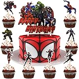 【Torte Deko】Verwenden Sie Kuchendeko DIY Geburtstag Kuchen.Erstellen Sie eine unvergessliche Hero Geburtstagsfeier für Ihre Kinder!