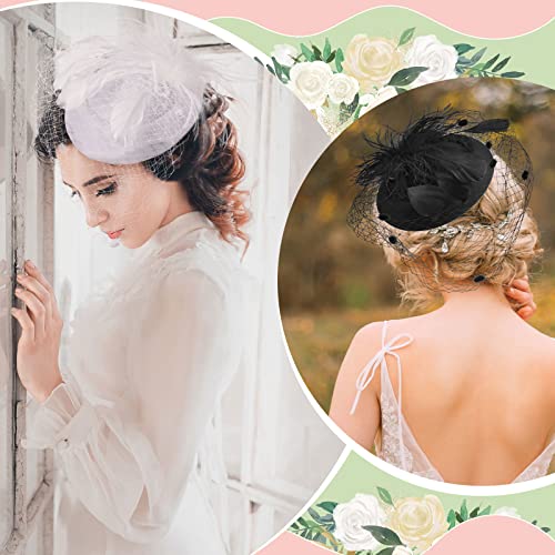 image for Jexine 9 Pcs Fascinator Hats for Women Tea Party Hats 20s 50s Cocktail