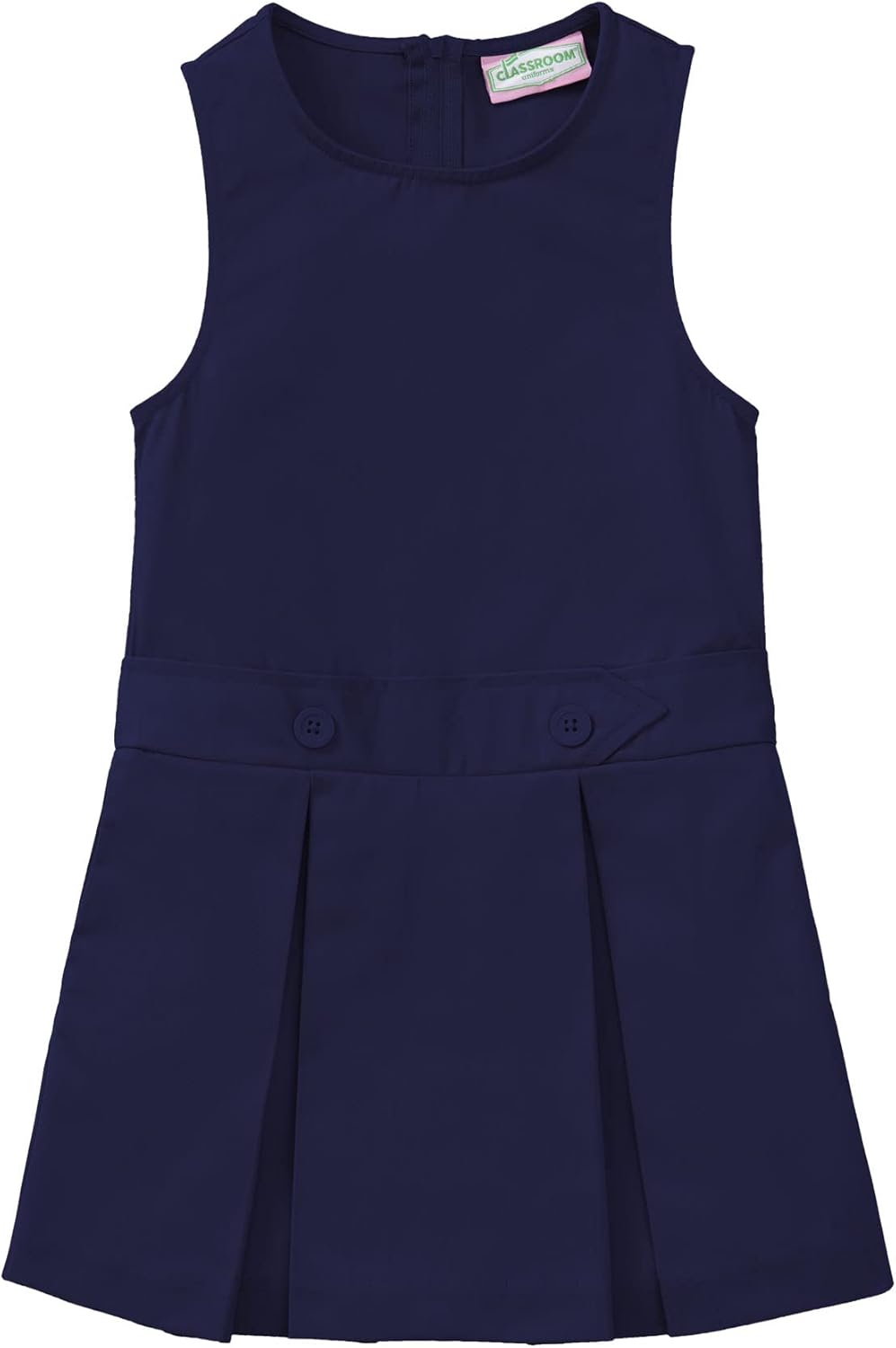 Classroom Uniforms Girls Jumper Dress Kick Pleat with Buttoned Detail