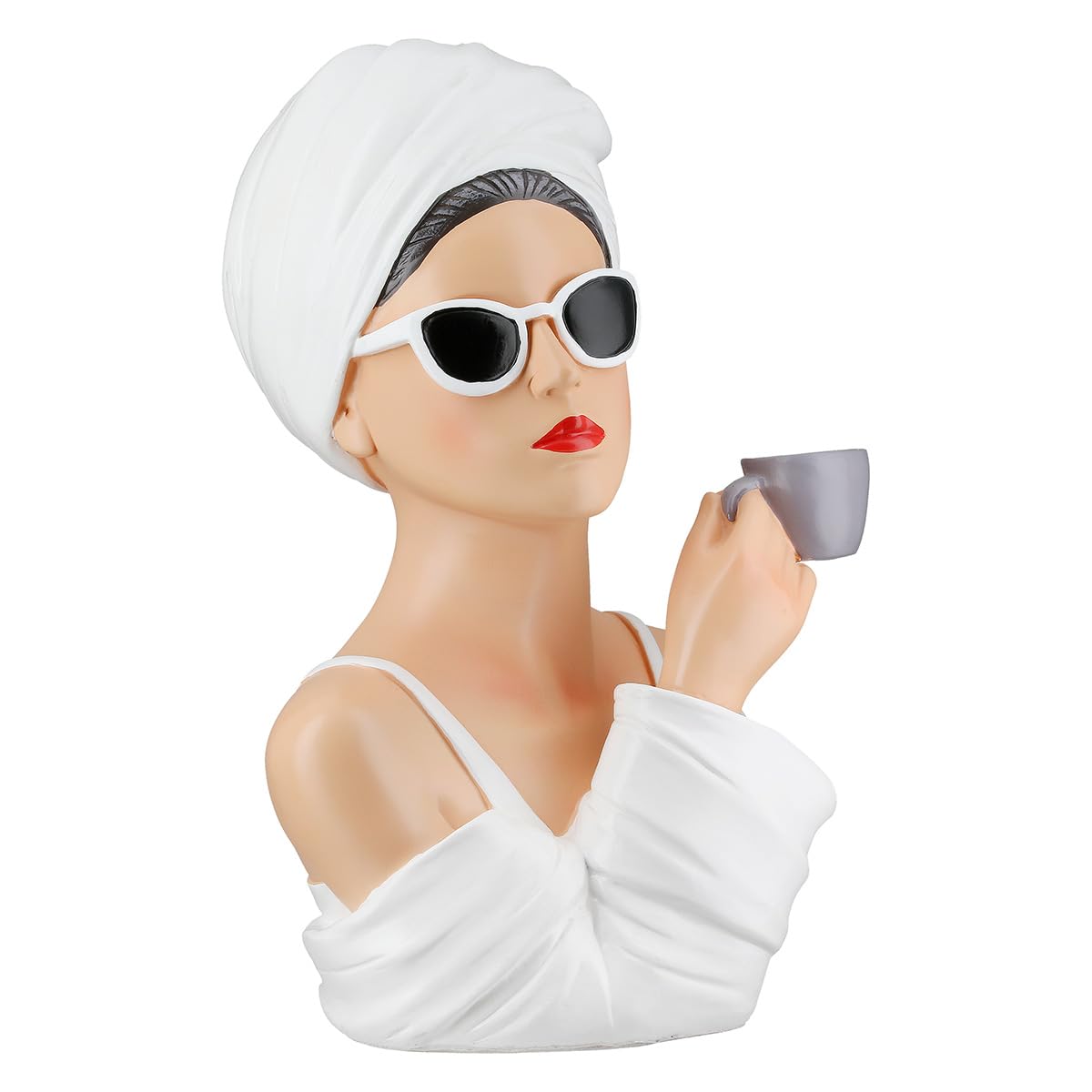 GILDE Dekofigur Frau Lady Audrey Kunstharz weiß 28 cm