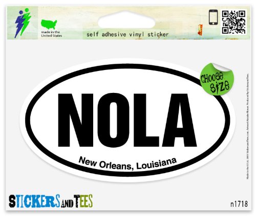 NOLA New Orleans Louisiana Oval Vinyl Car Bumper Window Sticker 3