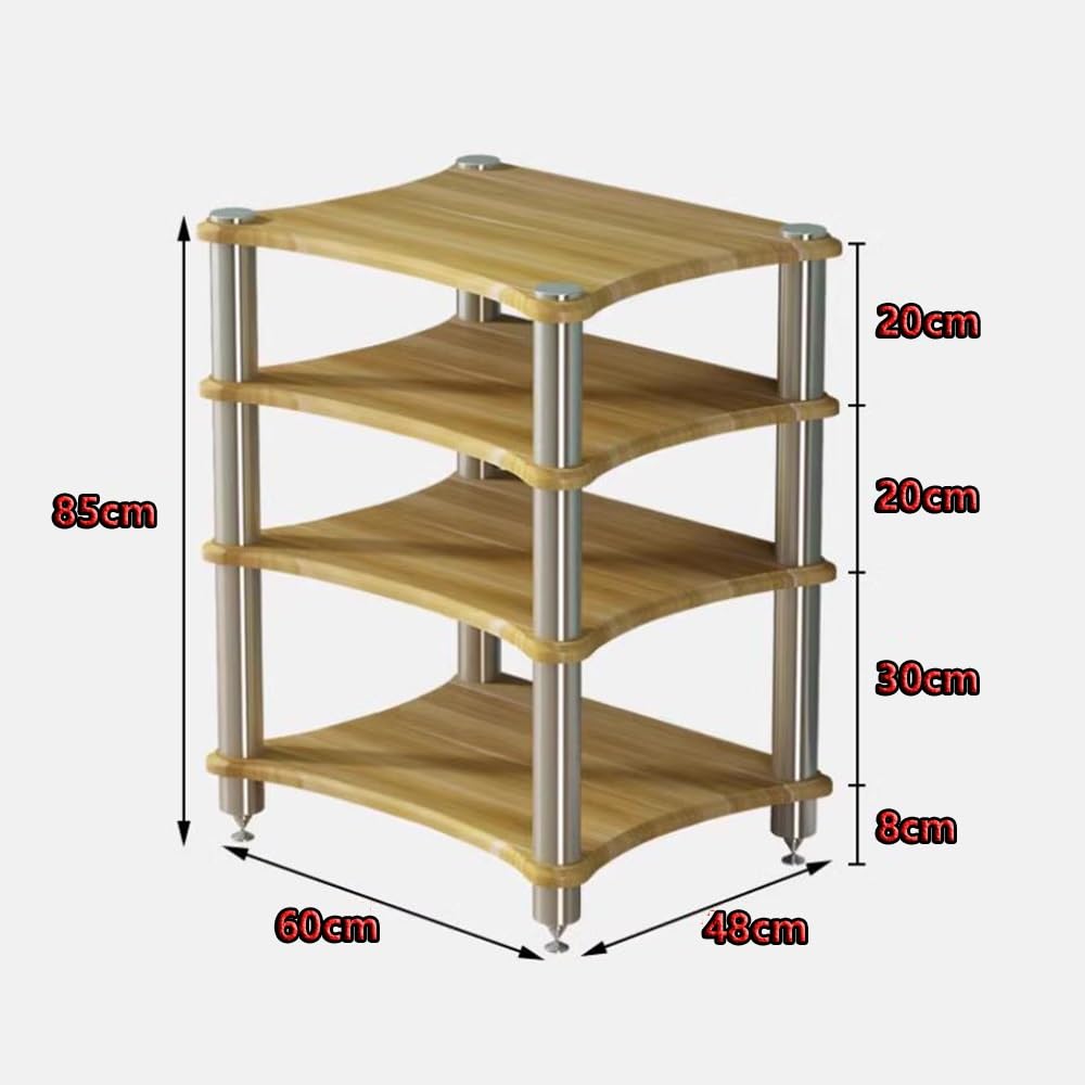 Szafka na sprzęt audio HiFi z 4 poziomami – stojak na sprzęt stereo, wzmacniacz i konsolę audio-wideo – stylowy mebel do domowej rozrywki (biały, 4 poziomy)