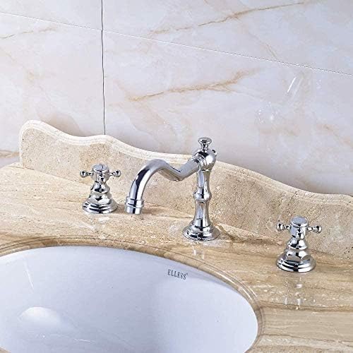 Robinet lavabo 3 trous finitions chrome éclatant pour un nettoyage quotidien facilité